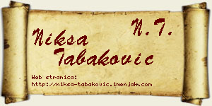 Nikša Tabaković vizit kartica